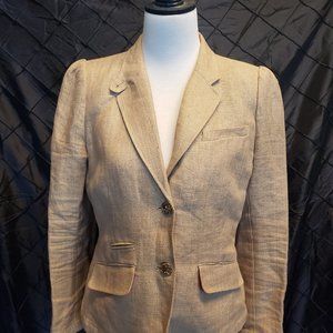 Ivanka Trump Tan Linen Blazer Size 10